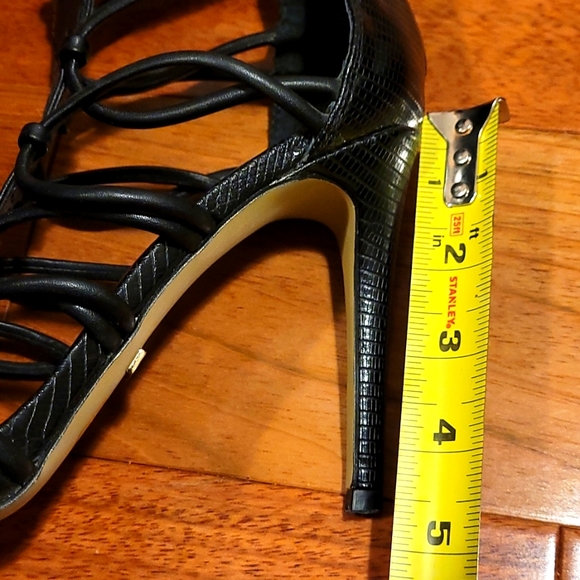 BEBE Strappy black leather heels in size 8 - Picture 10 of 10